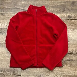 Vintage Red Full Zip Fleece, Made in Canada